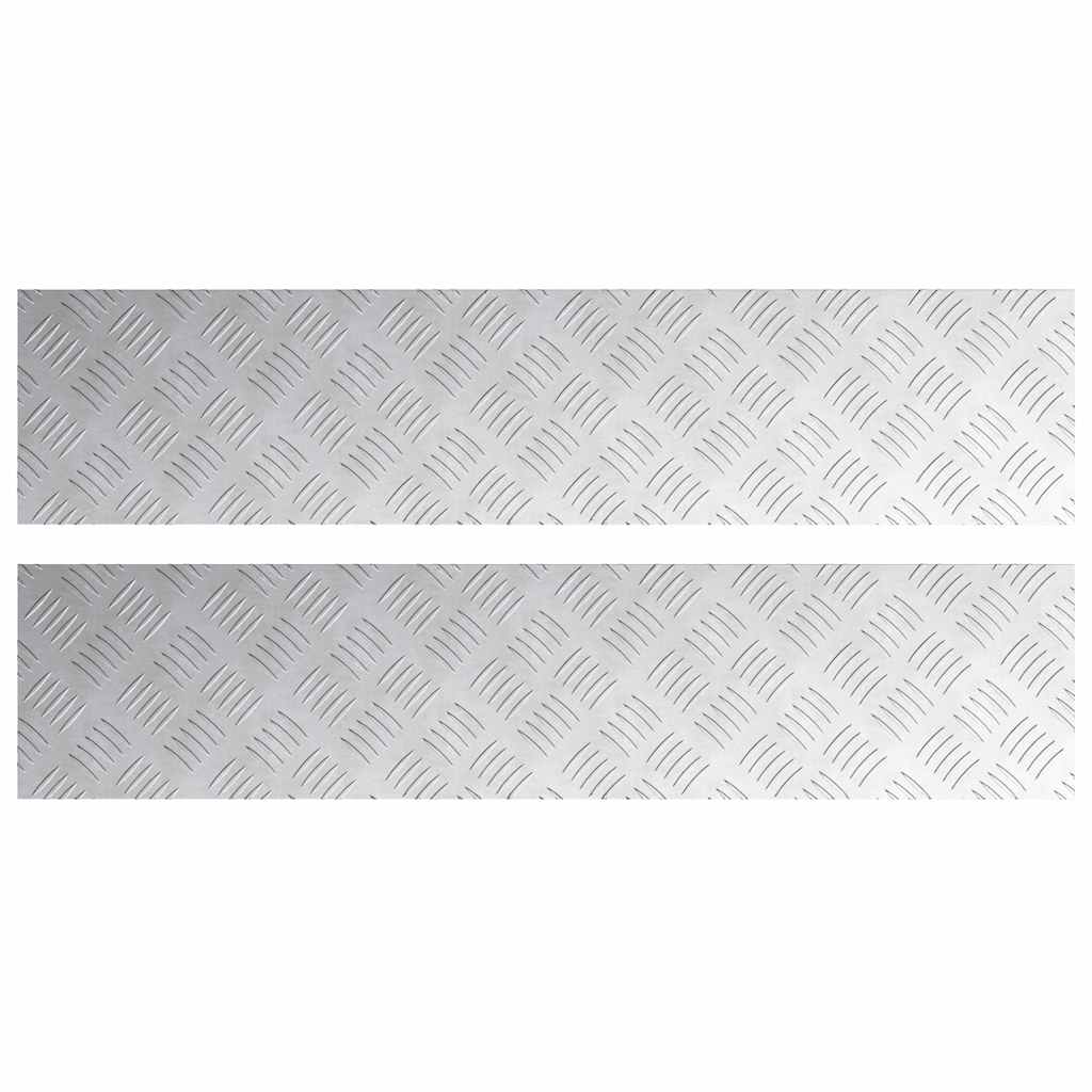Plăci cu tablouri 2 pcs Argintiu 90 x 20 cm Aluminiu GartenMobel Dekor