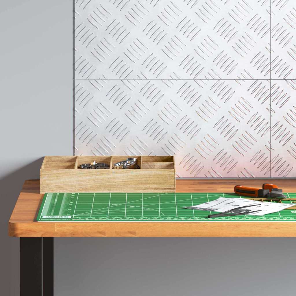 Plăci cu tablouri 4 pcs Argintiu 40 x 20 cm Aluminiu GartenMobel Dekor