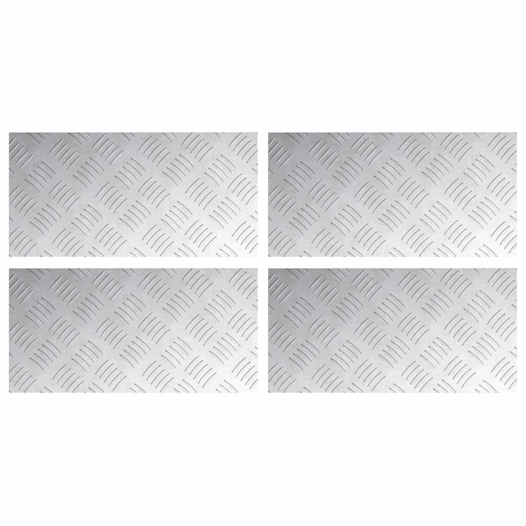 Plăci cu tablouri 4 pcs Argintiu 40 x 20 cm Aluminiu GartenMobel Dekor