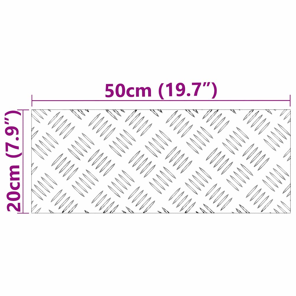 Plăci cu tablouri 4 pcs Argintiu 50 x 20 cm Aluminiu GartenMobel Dekor