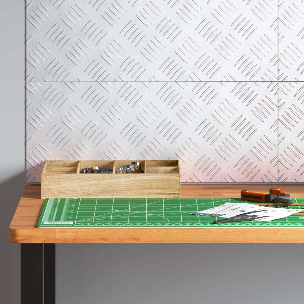 Plăci cu tablouri 4 pcs Argintiu 50 x 20 cm Aluminiu GartenMobel Dekor