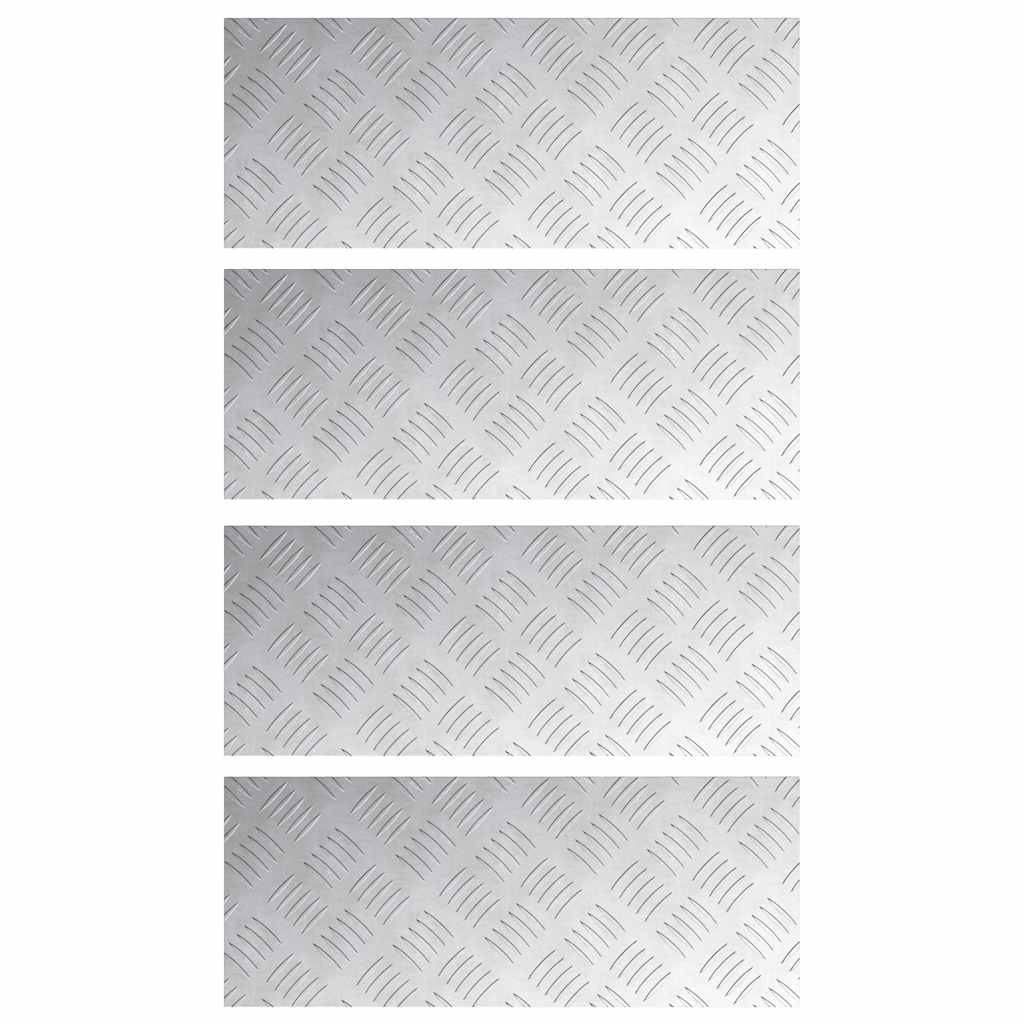 Plăci cu tablouri 4 pcs Argintiu 50 x 20 cm Aluminiu GartenMobel Dekor