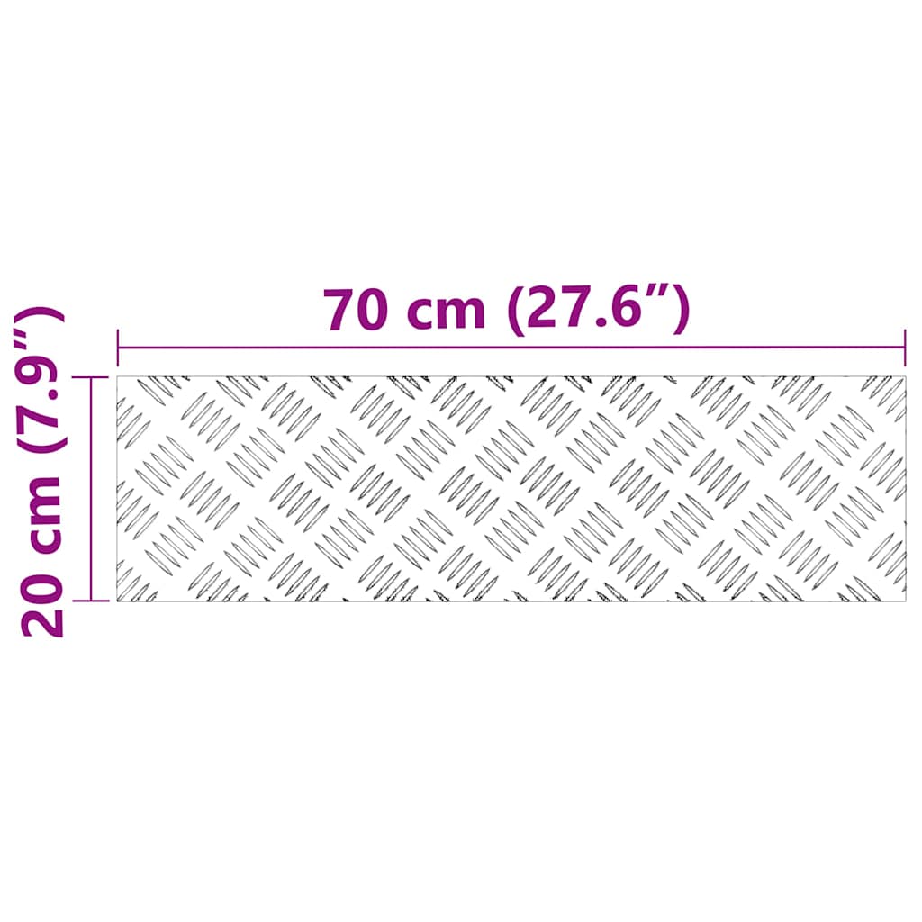 Plăci cu tablouri 4 pcs Argintiu 70 x 20 cm Aluminiu GartenMobel Dekor