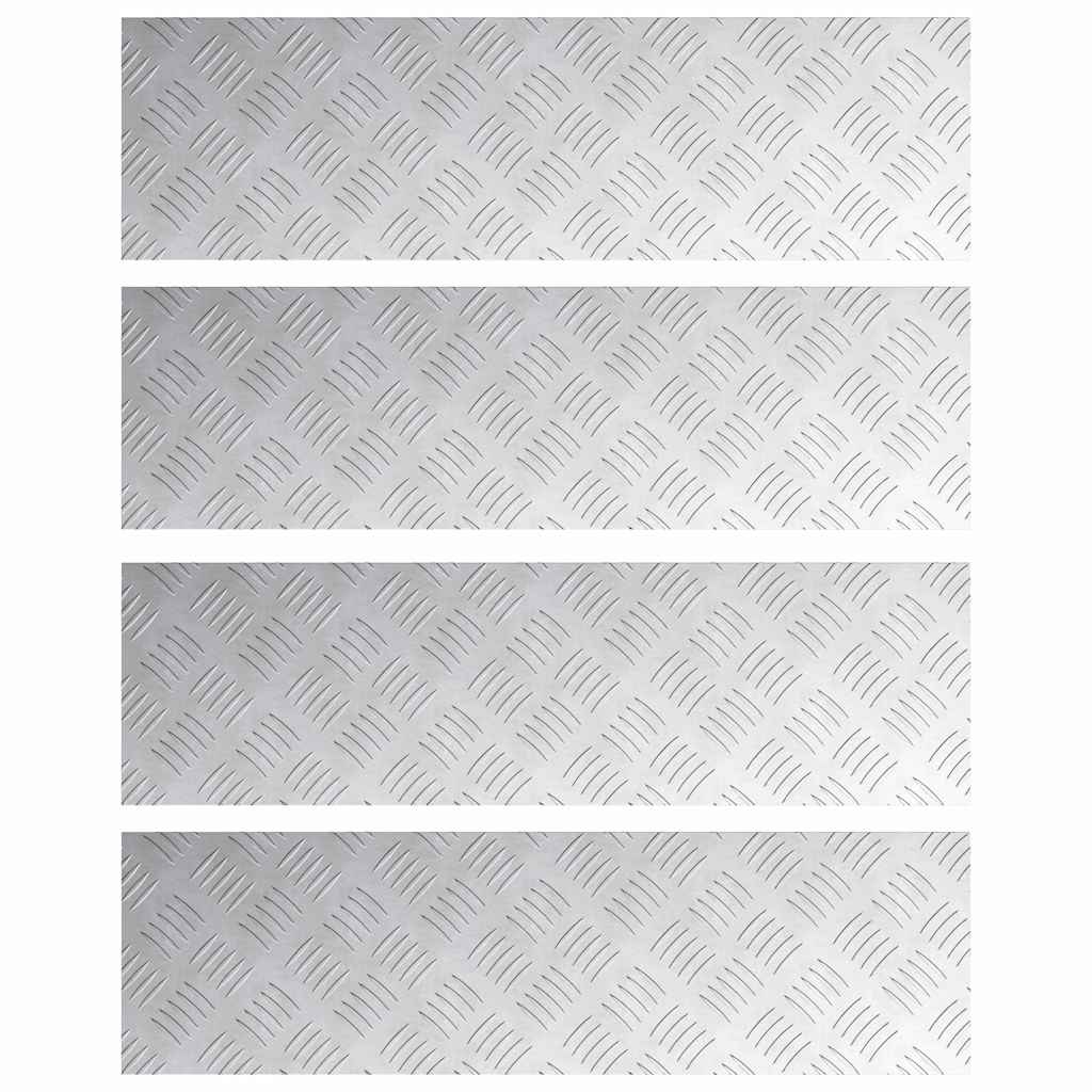 Plăci cu tablouri 4 pcs Argintiu 70 x 20 cm Aluminiu GartenMobel Dekor