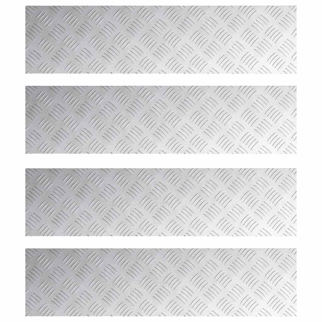 Plăci cu tablouri 4 pcs Argintiu 80 x 20 cm Aluminiu GartenMobel Dekor