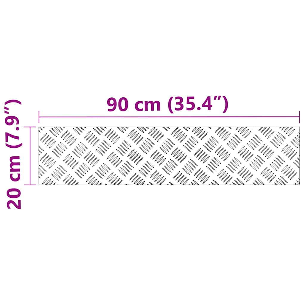 Plăci cu tablouri 4 pcs Argintiu 90 x 20 cm Aluminiu GartenMobel Dekor