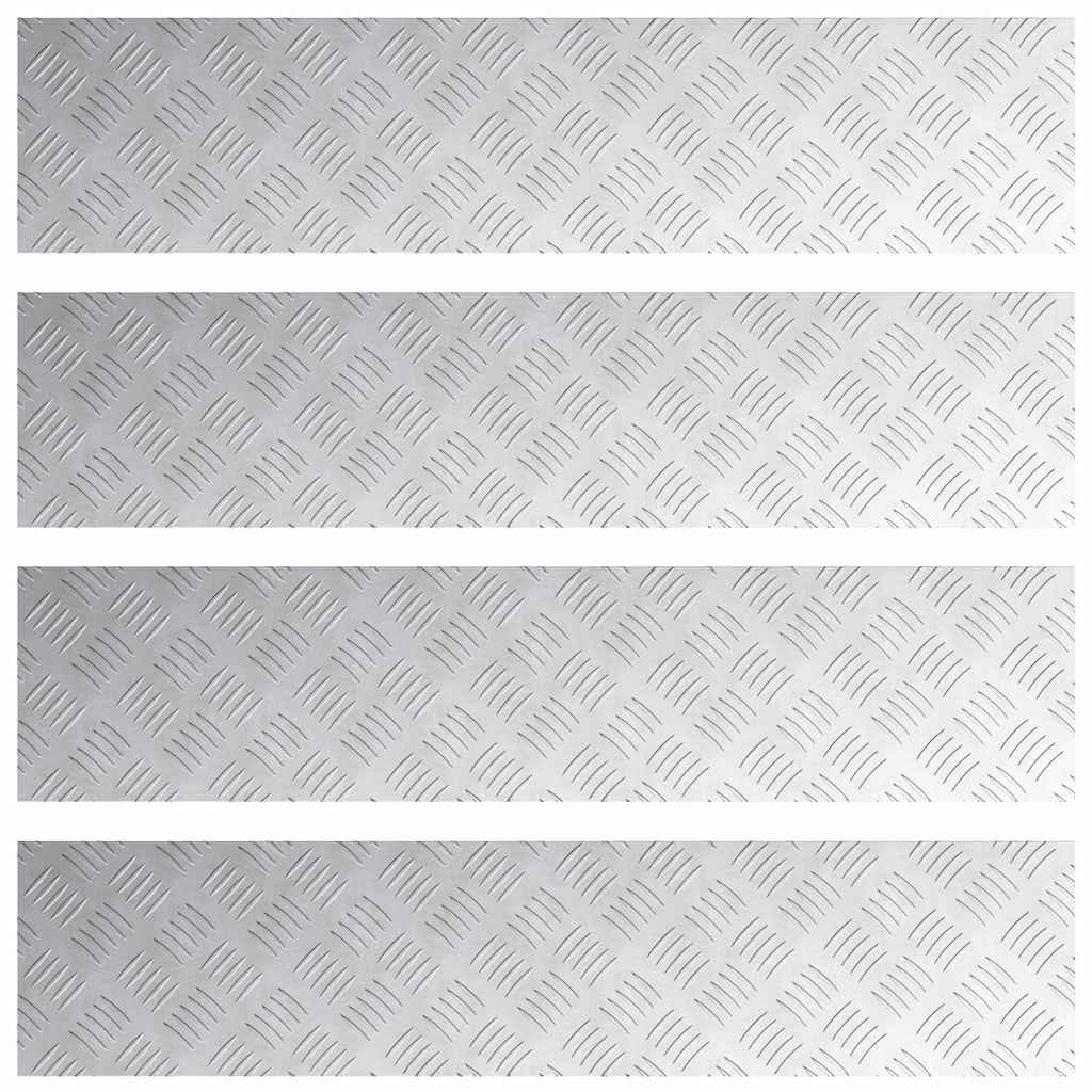 Plăci cu tablouri 4 pcs Argintiu 90 x 20 cm Aluminiu GartenMobel Dekor