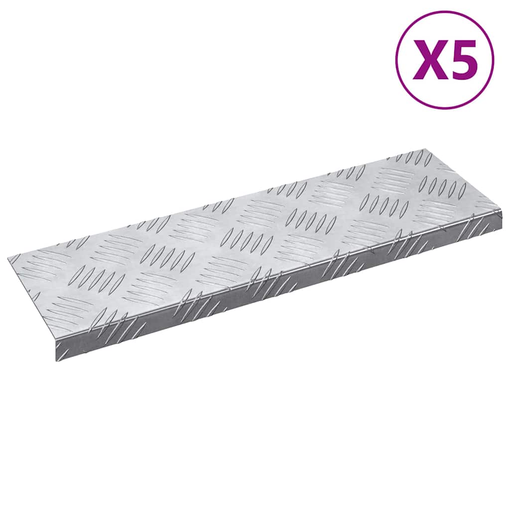 Plăci cu tablouri 5 pcs Argintiu 60 x 18 cm Aluminiu GartenMobel Dekor