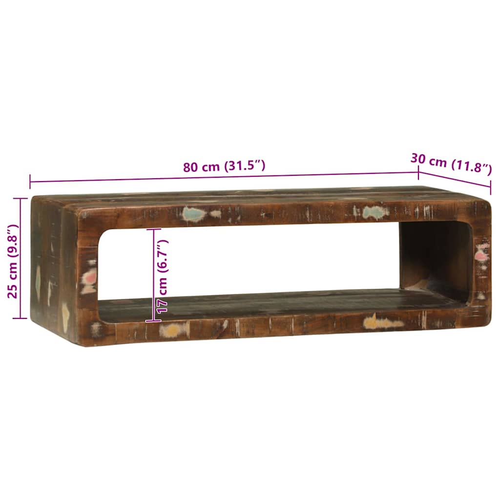 Cabinet TV cu raft Multicolour Lemn masiv recuperat GartenMobel Dekor