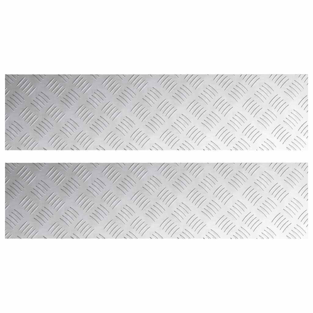 Plăci cu tablouri 2 pcs Argintiu 100 x 25 cm Aluminiu GartenMobel Dekor