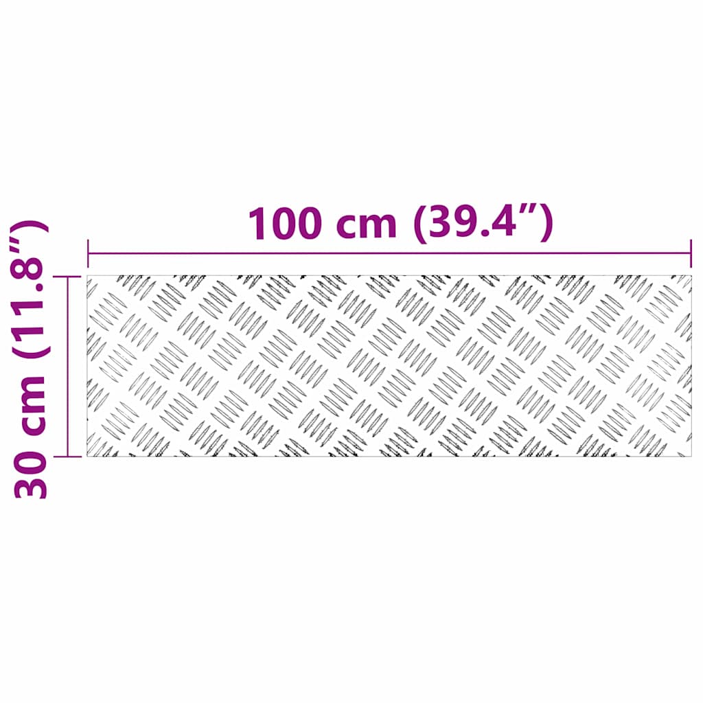 Plăci cu tablouri 2 pcs Argintiu 100 x 30 cm Aluminiu GartenMobel Dekor