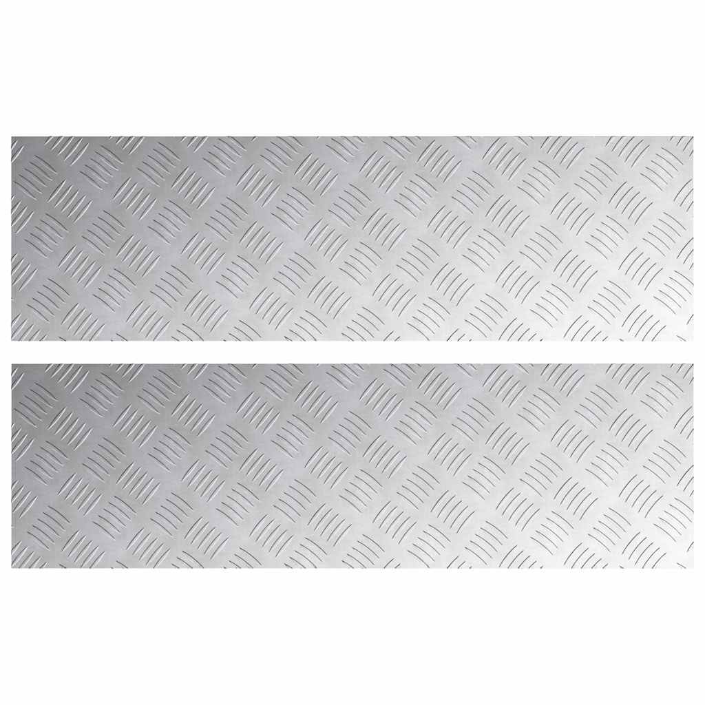 Plăci cu tablouri 2 pcs Argintiu 100 x 30 cm Aluminiu GartenMobel Dekor