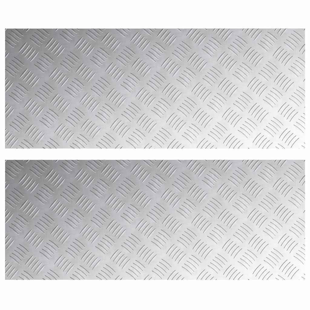 Plăci cu tablouri 2 pcs Argintiu 100 x 40 cm Aluminiu GartenMobel Dekor