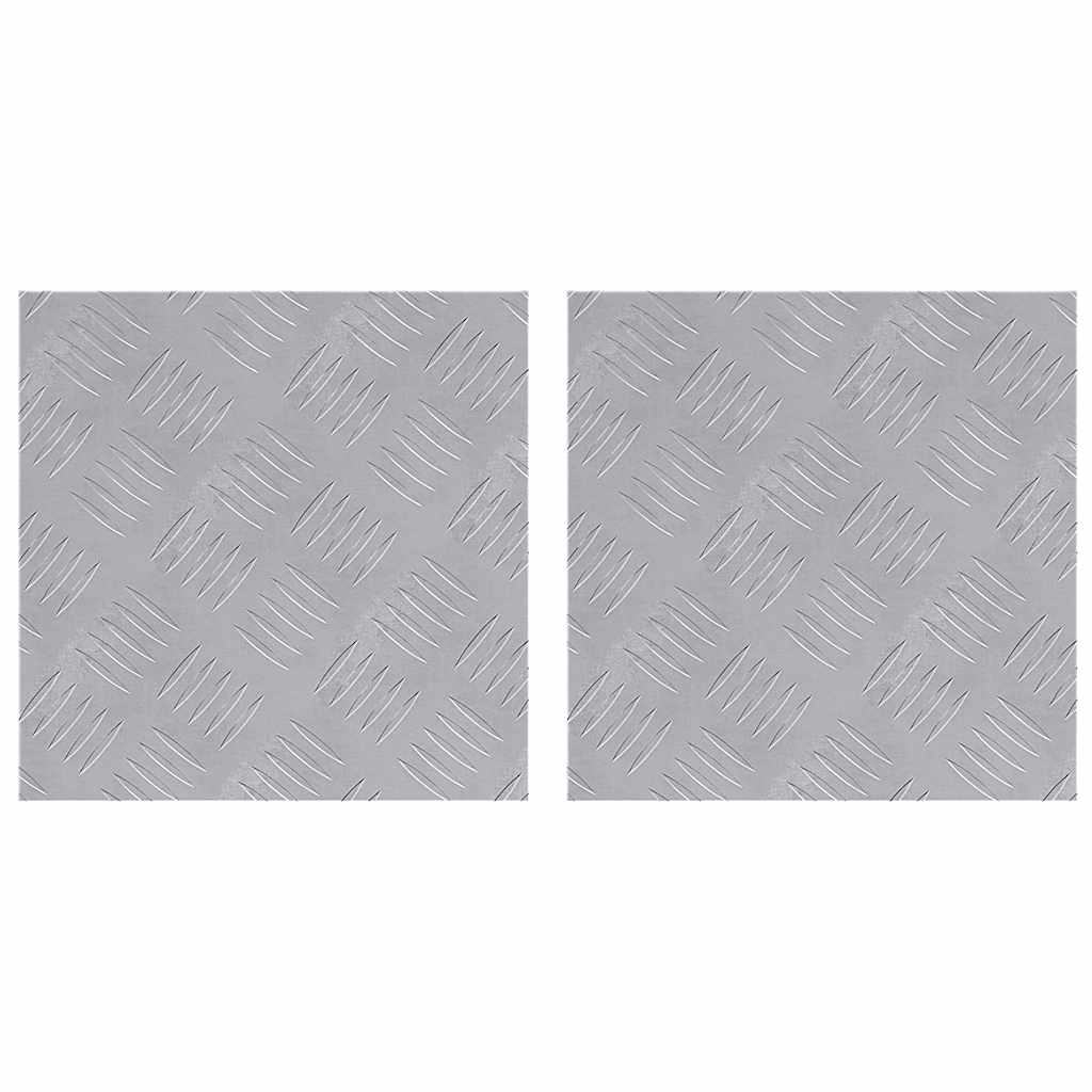 Plăci cu tablouri 2 pcs Argintiu 30 x 30 cm Aluminiu GartenMobel Dekor