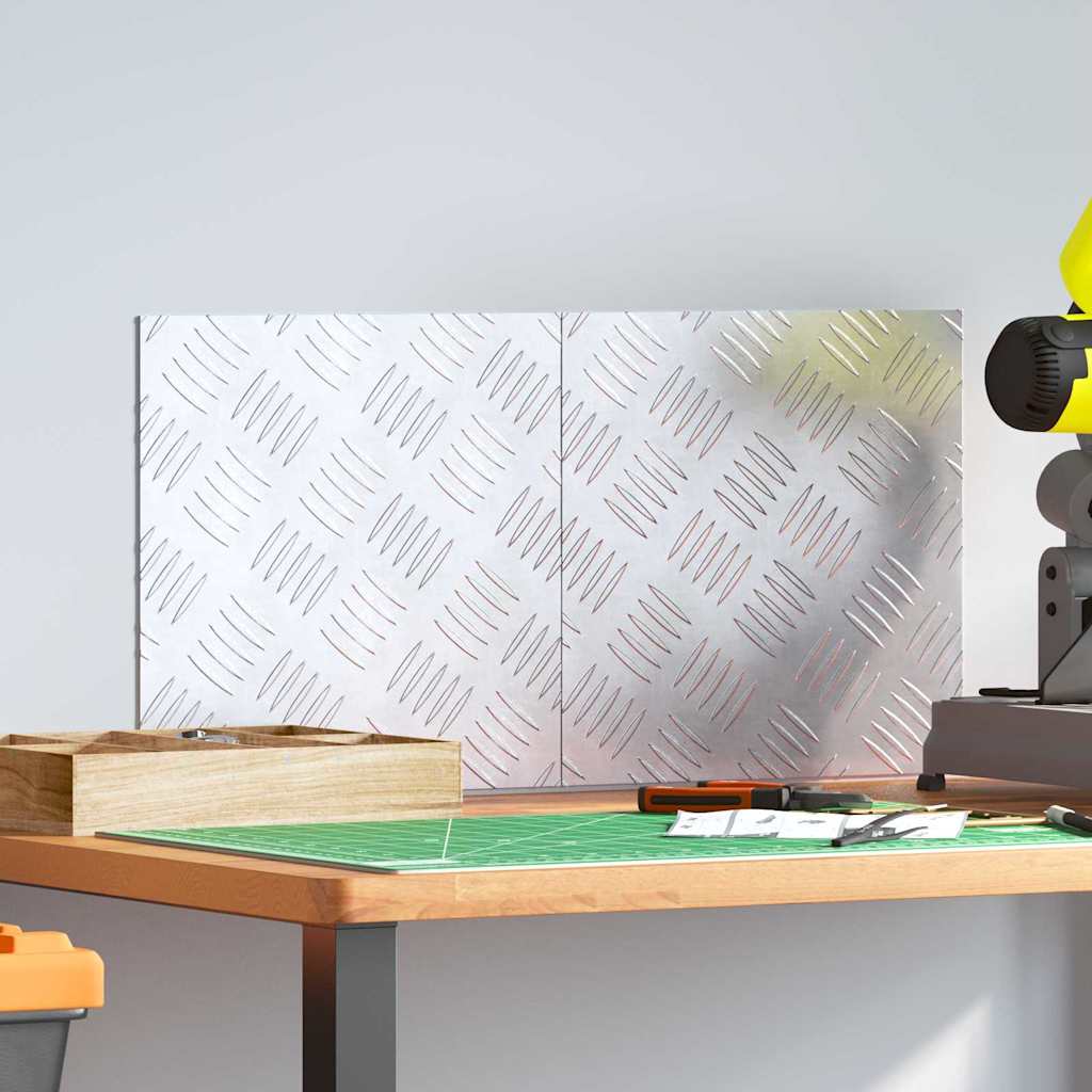 Plăci cu tablouri 2 pcs Argintiu 30 x 30 cm Aluminiu GartenMobel Dekor