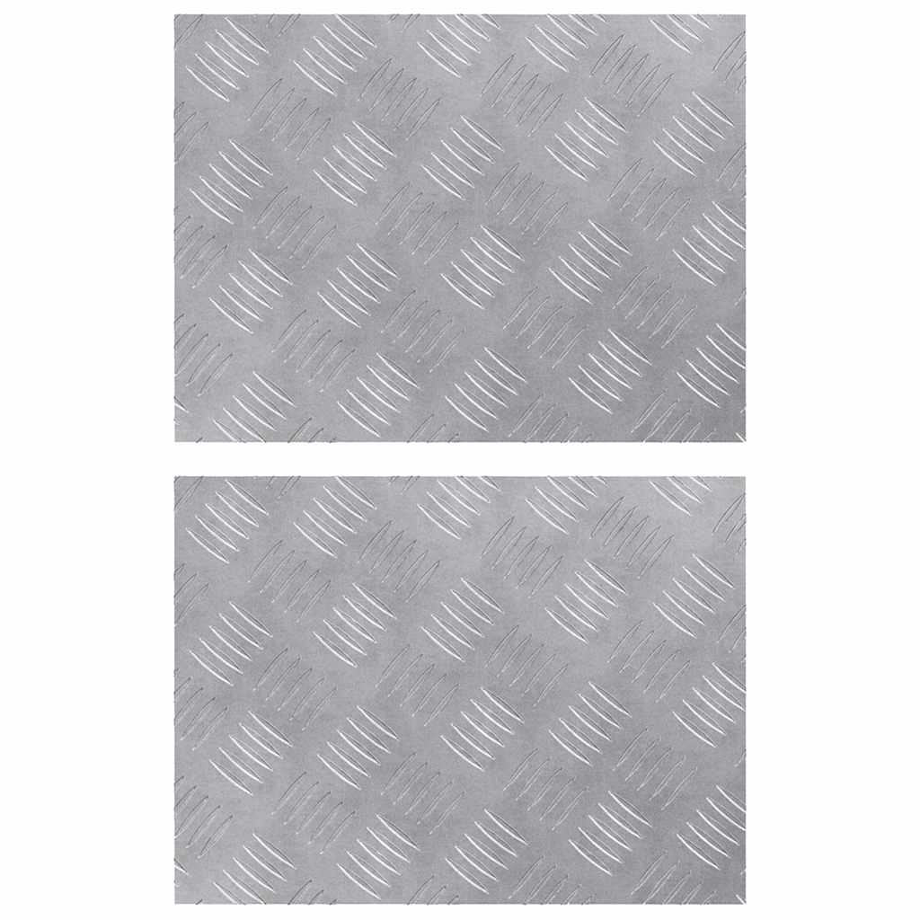 Plăci cu tablouri 2 pcs Argintiu 40 x 30 cm Aluminiu GartenMobel Dekor