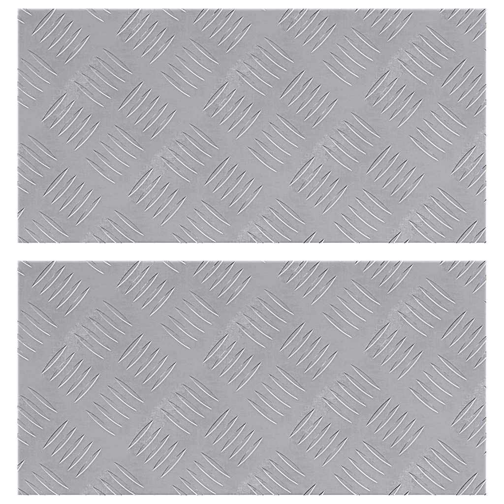 Plăci cu tablouri 2 pcs Argintiu 50 x 25 cm Aluminiu GartenMobel Dekor