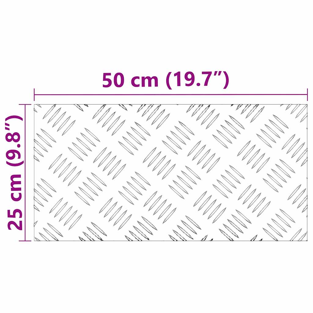 Plăci cu tablouri 2 pcs Argintiu 50 x 25 cm Aluminiu GartenMobel Dekor