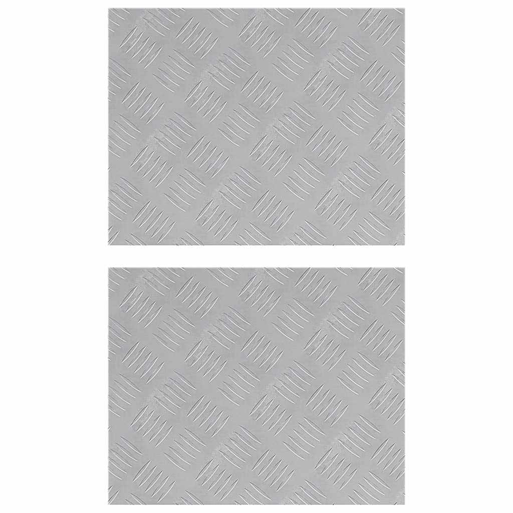 Plăci cu tablouri 2 pcs Argintiu 50 x 40 cm Aluminiu GartenMobel Dekor