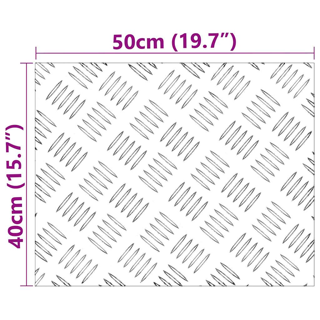 Plăci cu tablouri 2 pcs Argintiu 50 x 40 cm Aluminiu GartenMobel Dekor