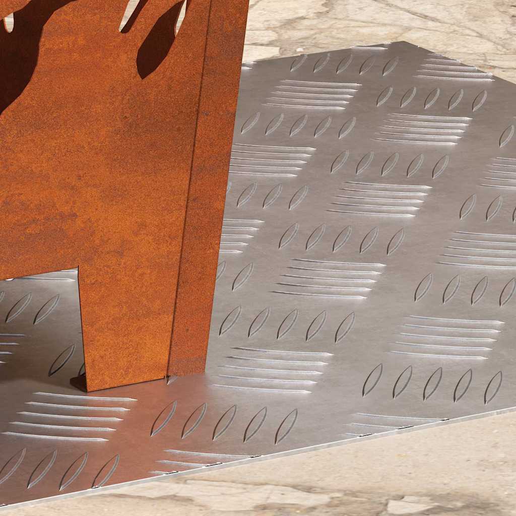 Plăci cu tablouri 2 pcs Argintiu 50 x 50 cm Aluminiu GartenMobel Dekor