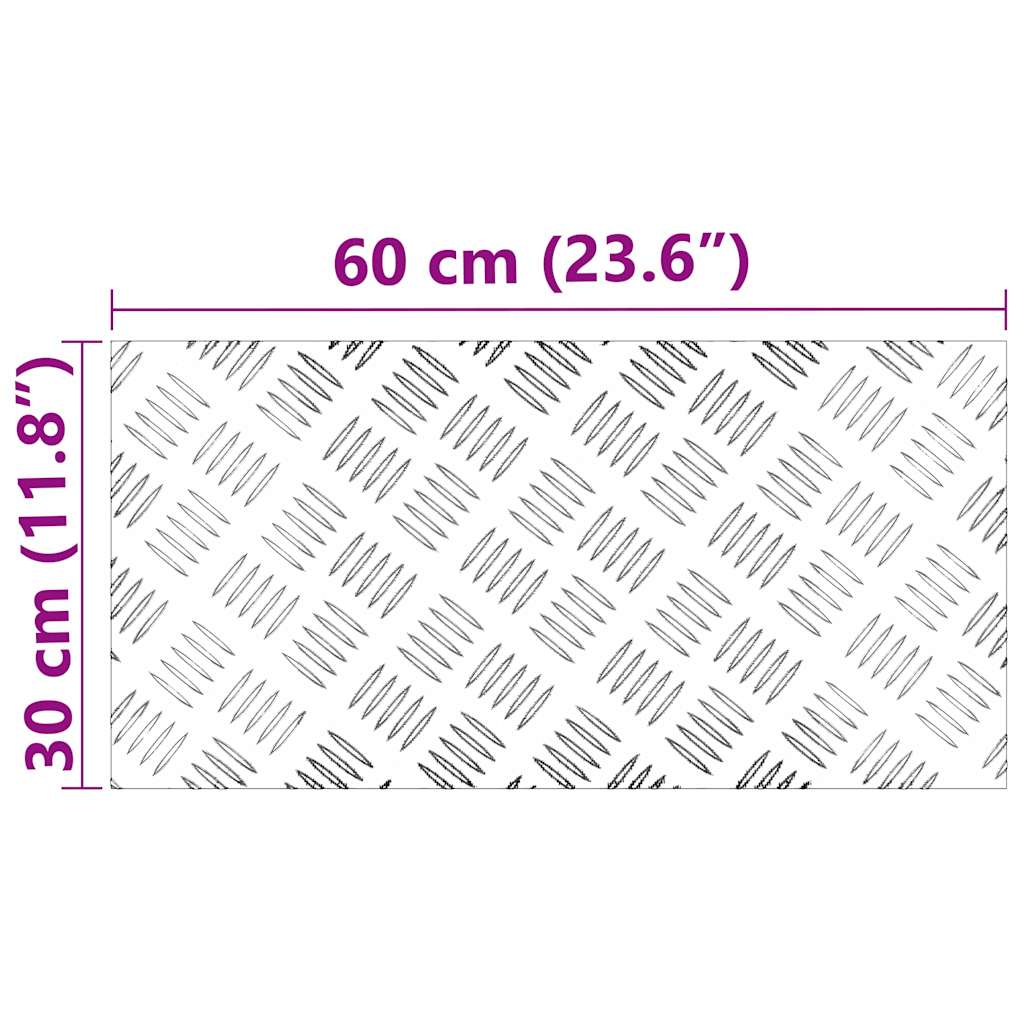 Plăci cu tablouri 2 pcs Argintiu 60 x 30 cm Aluminiu GartenMobel Dekor