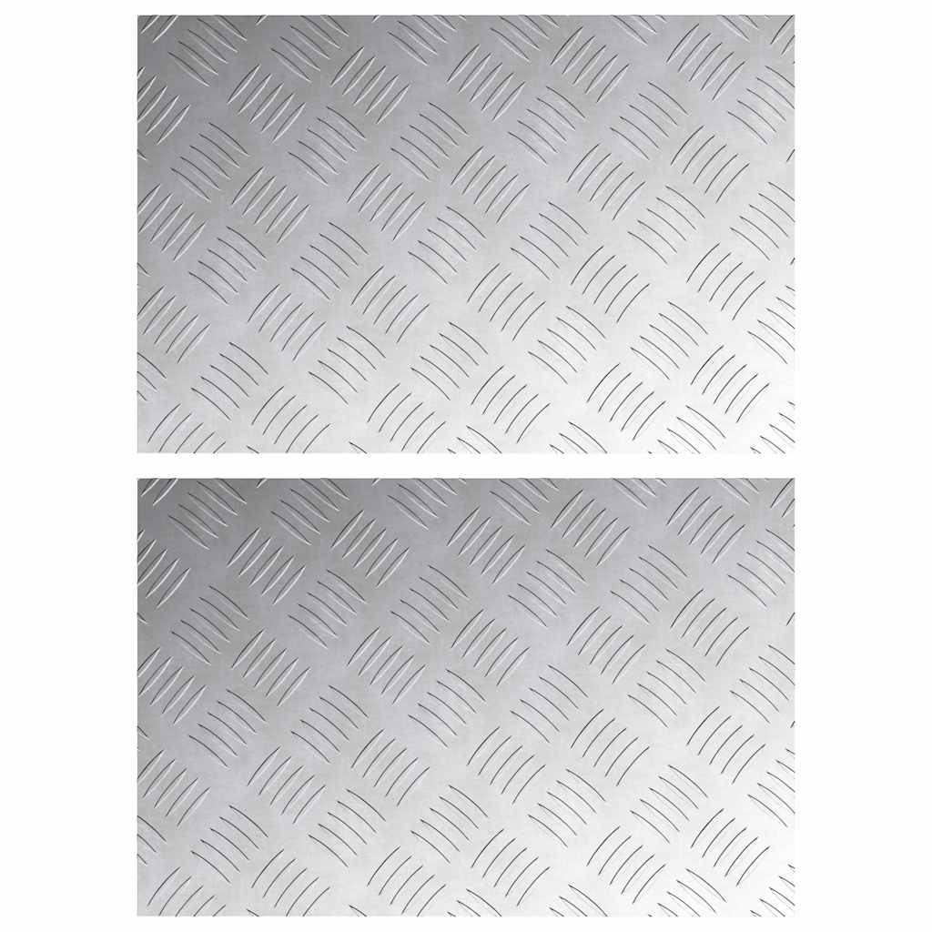 Plăci cu tablouri 2 pcs Argintiu 60 x 40 cm Aluminiu GartenMobel Dekor