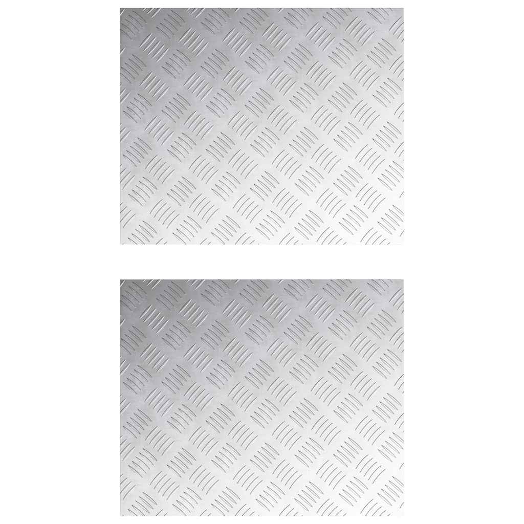 Plăci cu tablouri 2 pcs Argintiu 60 x 50 cm Aluminiu GartenMobel Dekor