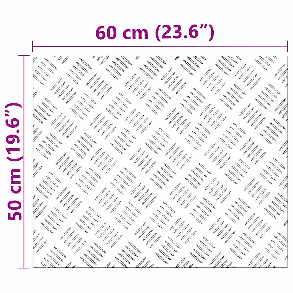 Plăci cu tablouri 2 pcs Argintiu 60 x 50 cm Aluminiu GartenMobel Dekor