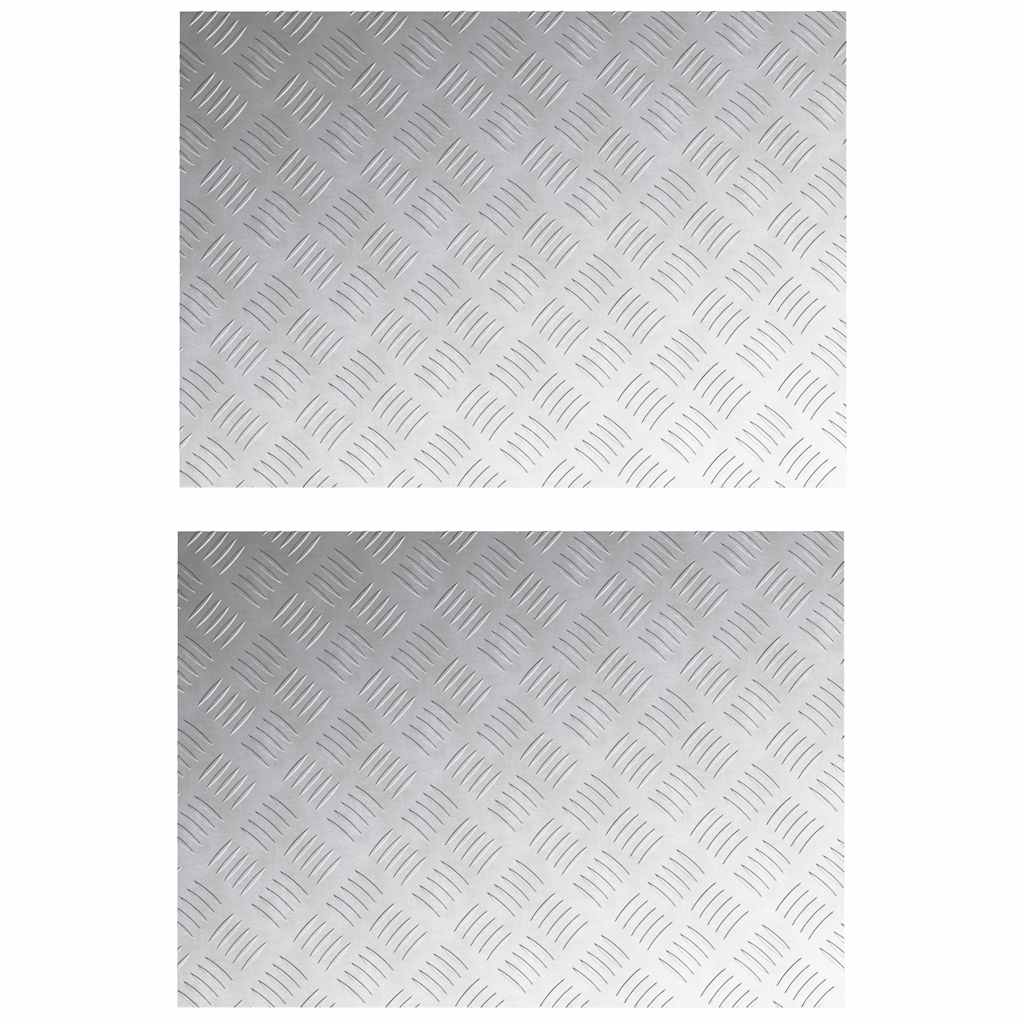 Plăci cu tablouri 2 pcs Argintiu 70 x 50 cm Aluminiu GartenMobel Dekor