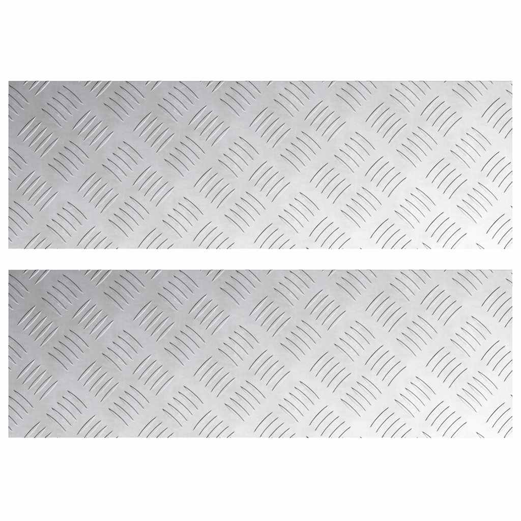 Plăci cu tablouri 2 pcs Argintiu 75 x 25 cm Aluminiu GartenMobel Dekor