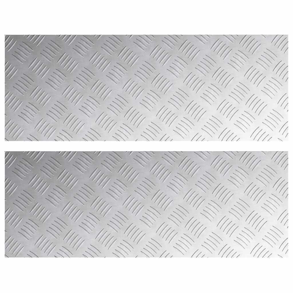 Plăci cu tablouri 2 pcs Argintiu 80 x 30 cm Aluminiu GartenMobel Dekor