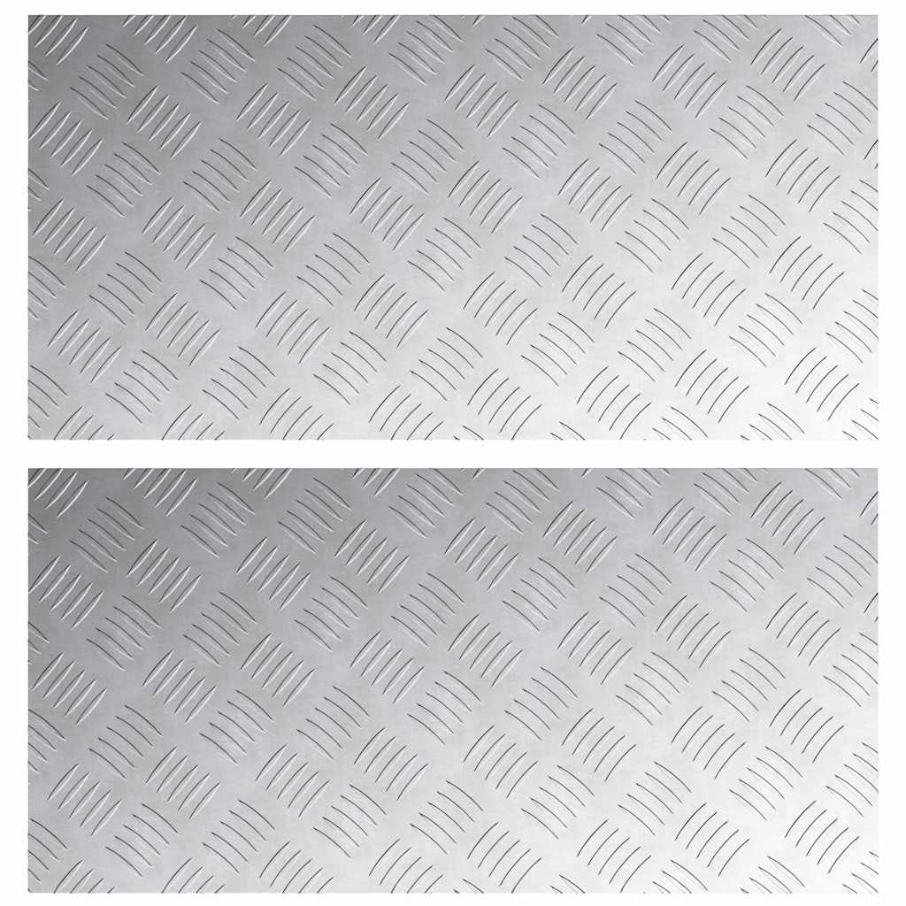 Plăci cu tablouri 2 pcs Argintiu 80 x 40 cm Aluminiu GartenMobel Dekor