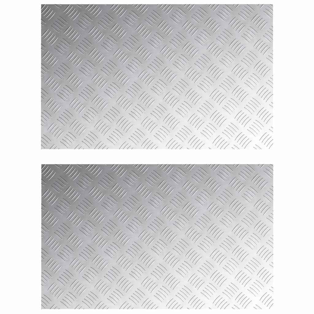 Plăci cu tablouri 2 pcs Argintiu 80 x 50 cm Aluminiu GartenMobel Dekor