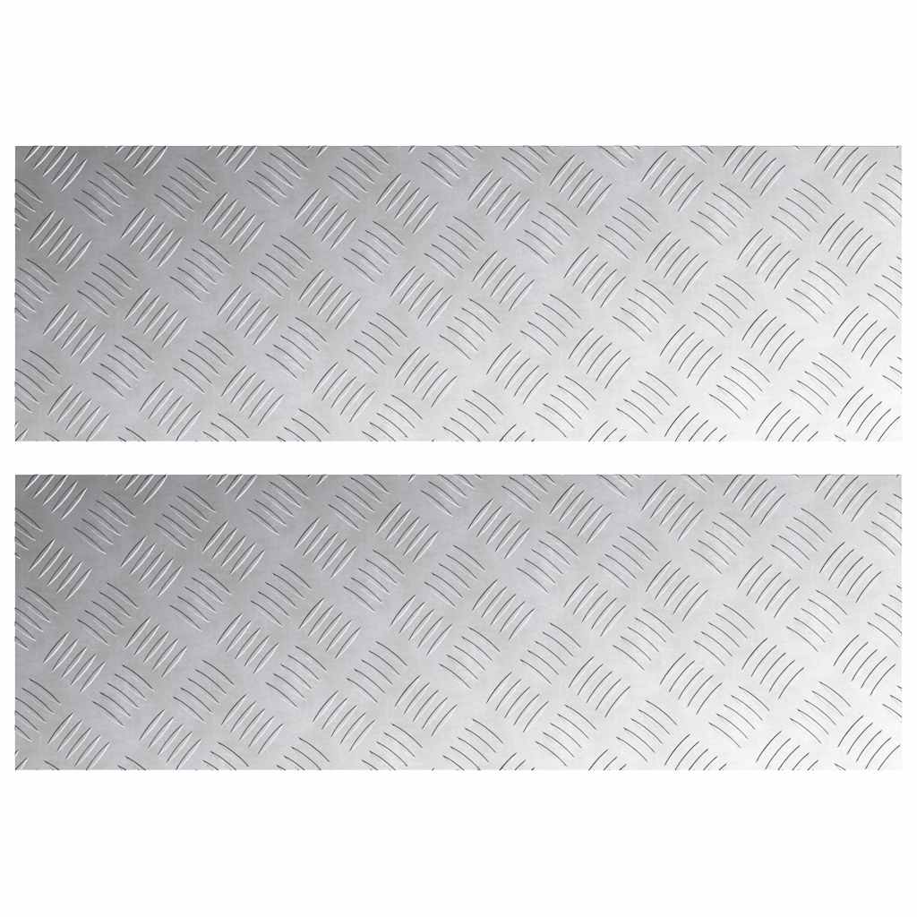 Plăci cu tablouri 2 pcs Argintiu 90 x 30 cm Aluminiu GartenMobel Dekor