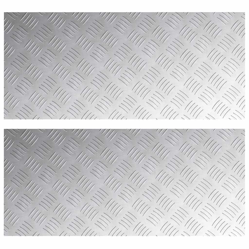 Plăci cu tablouri 2 pcs Argintiu 90 x 40 cm Aluminiu GartenMobel Dekor