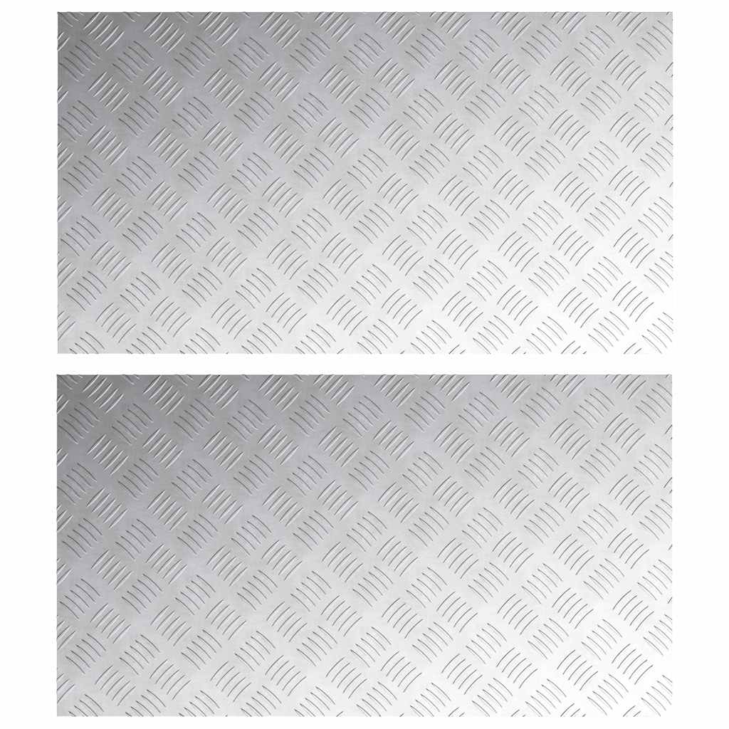 Plăci cu tablouri 2 pcs Argintiu 90 x 50 cm Aluminiu GartenMobel Dekor