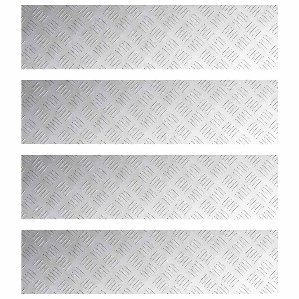 Plăci cu tablouri 4 pcs Argintiu 100 x 25 cm Aluminiu GartenMobel Dekor