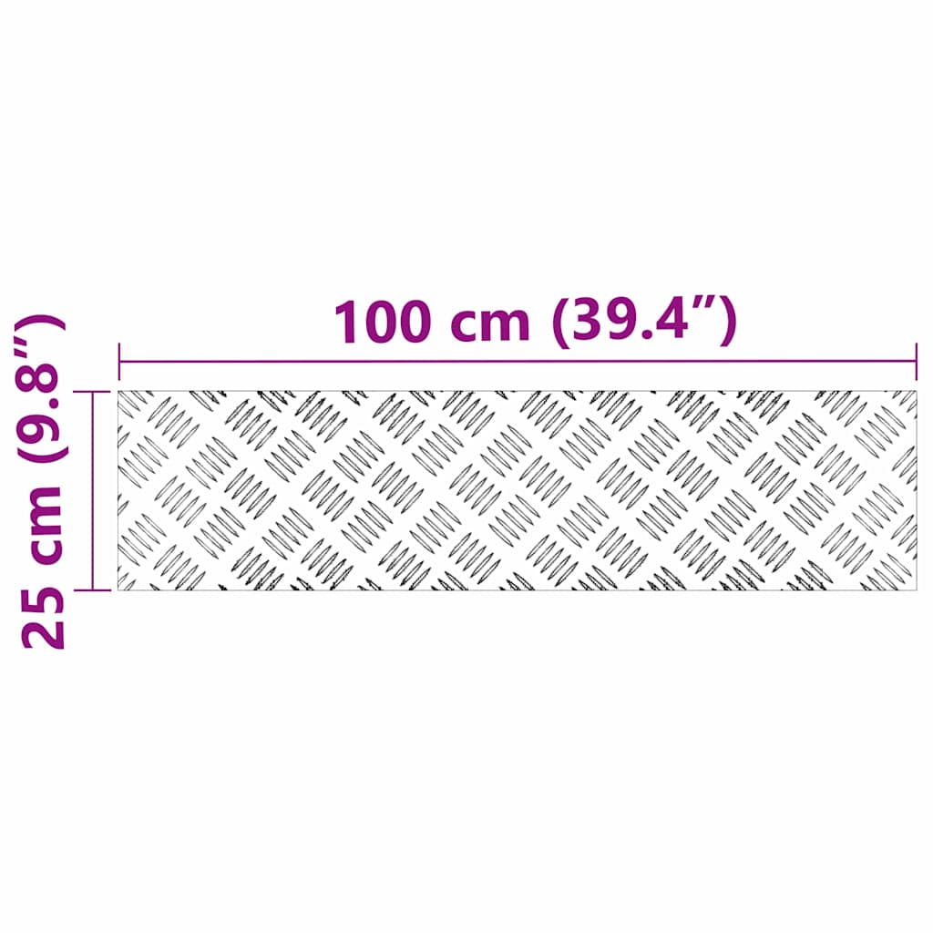 Plăci cu tablouri 4 pcs Argintiu 100 x 25 cm Aluminiu GartenMobel Dekor