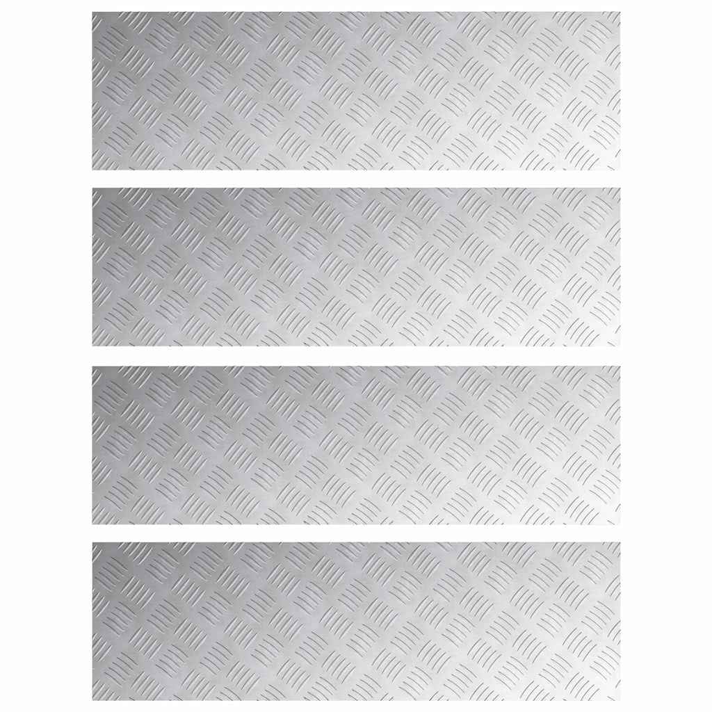 Plăci cu tablouri 4 pcs Argintiu 100 x 30 cm Aluminiu GartenMobel Dekor