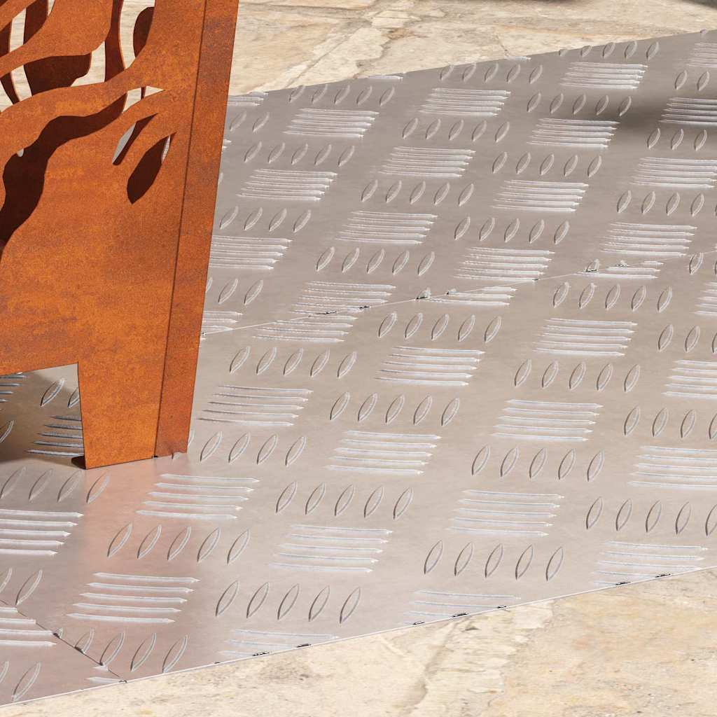 Plăci cu tablouri 4 pcs Argintiu 100 x 40 cm Aluminiu GartenMobel Dekor