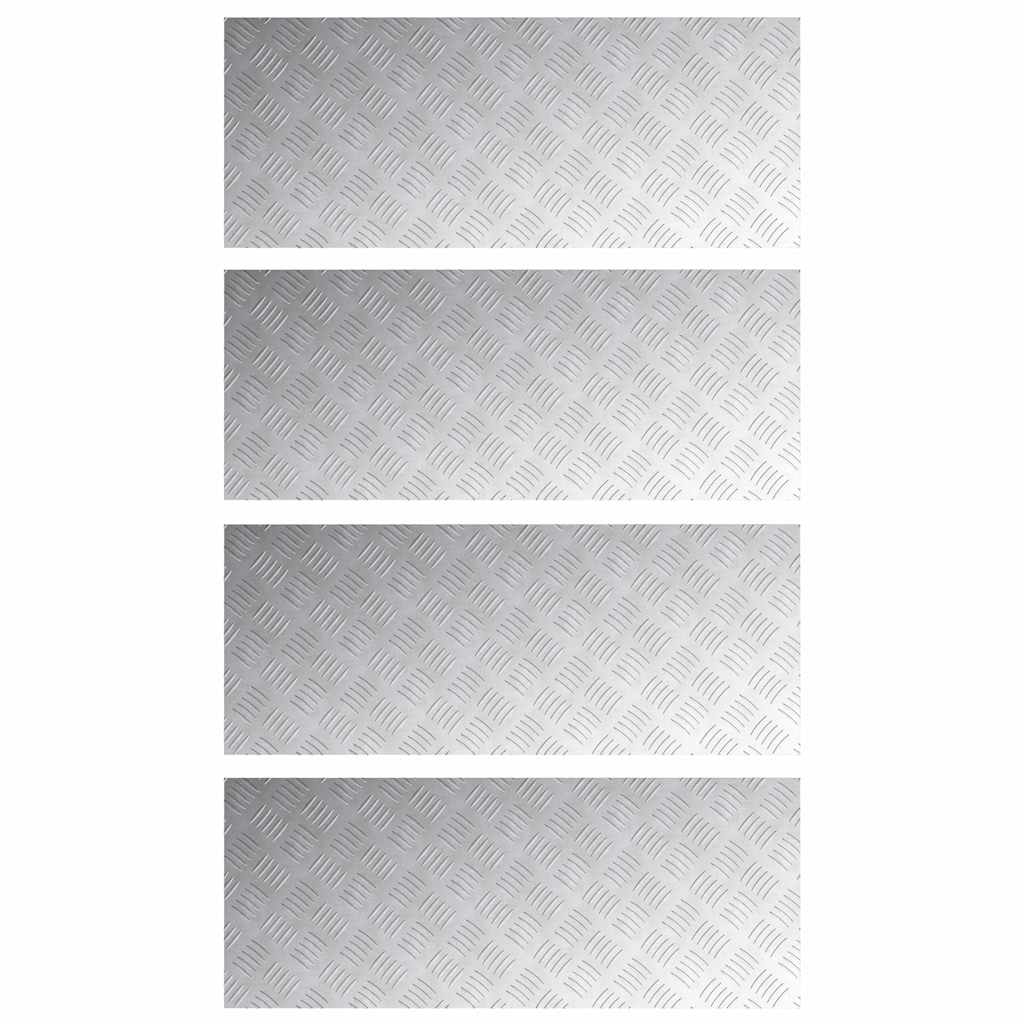Plăci cu tablouri 4 pcs Argintiu 100 x 40 cm Aluminiu GartenMobel Dekor