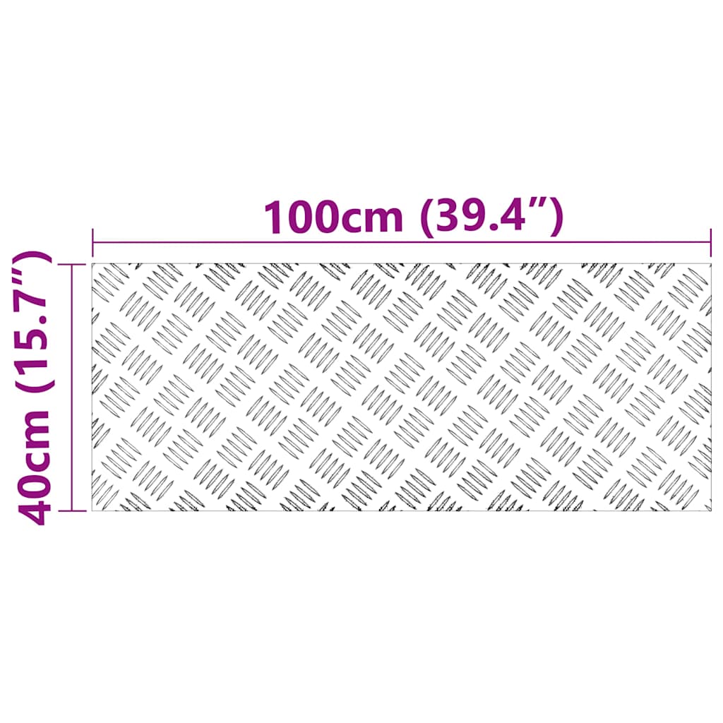 Plăci cu tablouri 4 pcs Argintiu 100 x 40 cm Aluminiu GartenMobel Dekor