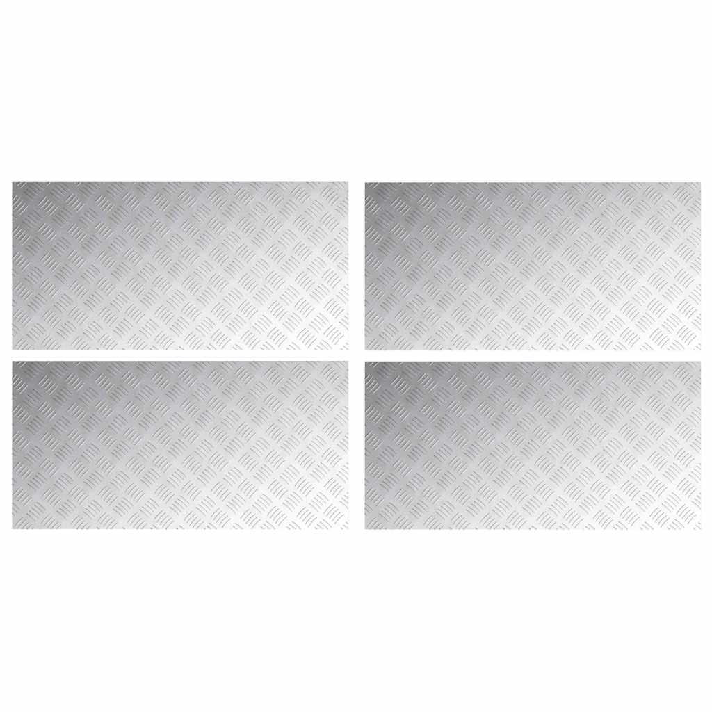 Plăci cu tablouri 4 pcs Argintiu 100 x 50 cm Aluminiu GartenMobel Dekor