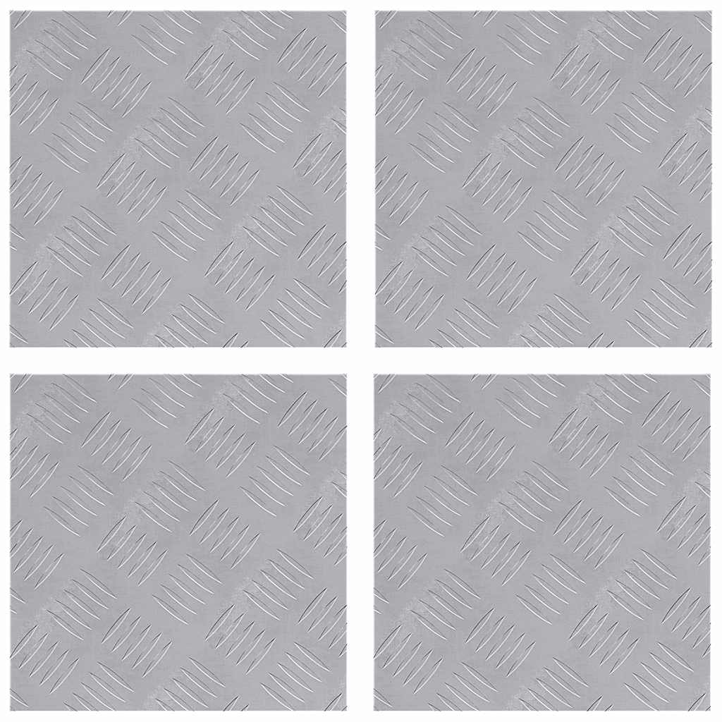 Plăci cu tablouri 4 pcs Argintiu 30 x 30 cm Aluminiu GartenMobel Dekor