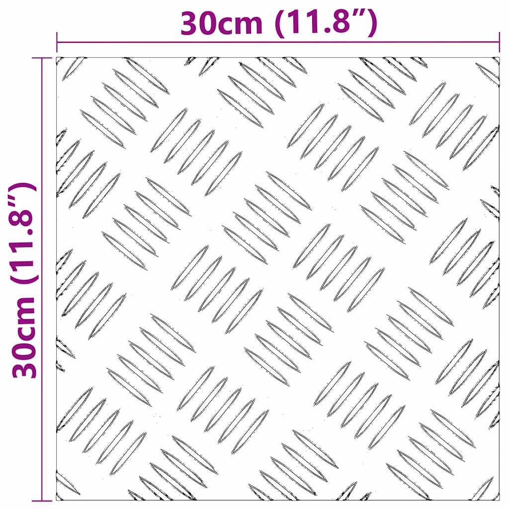Plăci cu tablouri 4 pcs Argintiu 30 x 30 cm Aluminiu GartenMobel Dekor