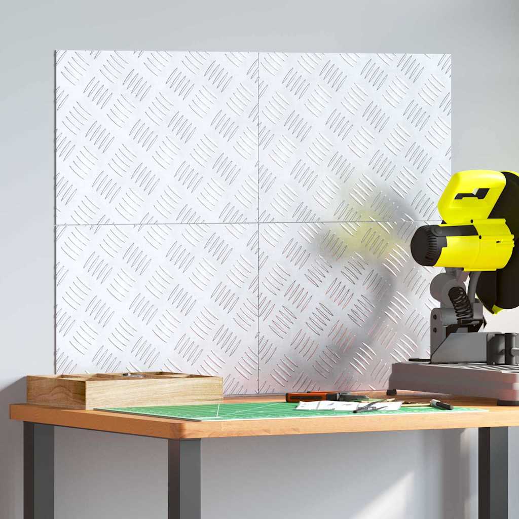 Plăci cu tablouri 4 pcs Argintiu 40 x 30 cm Aluminiu GartenMobel Dekor