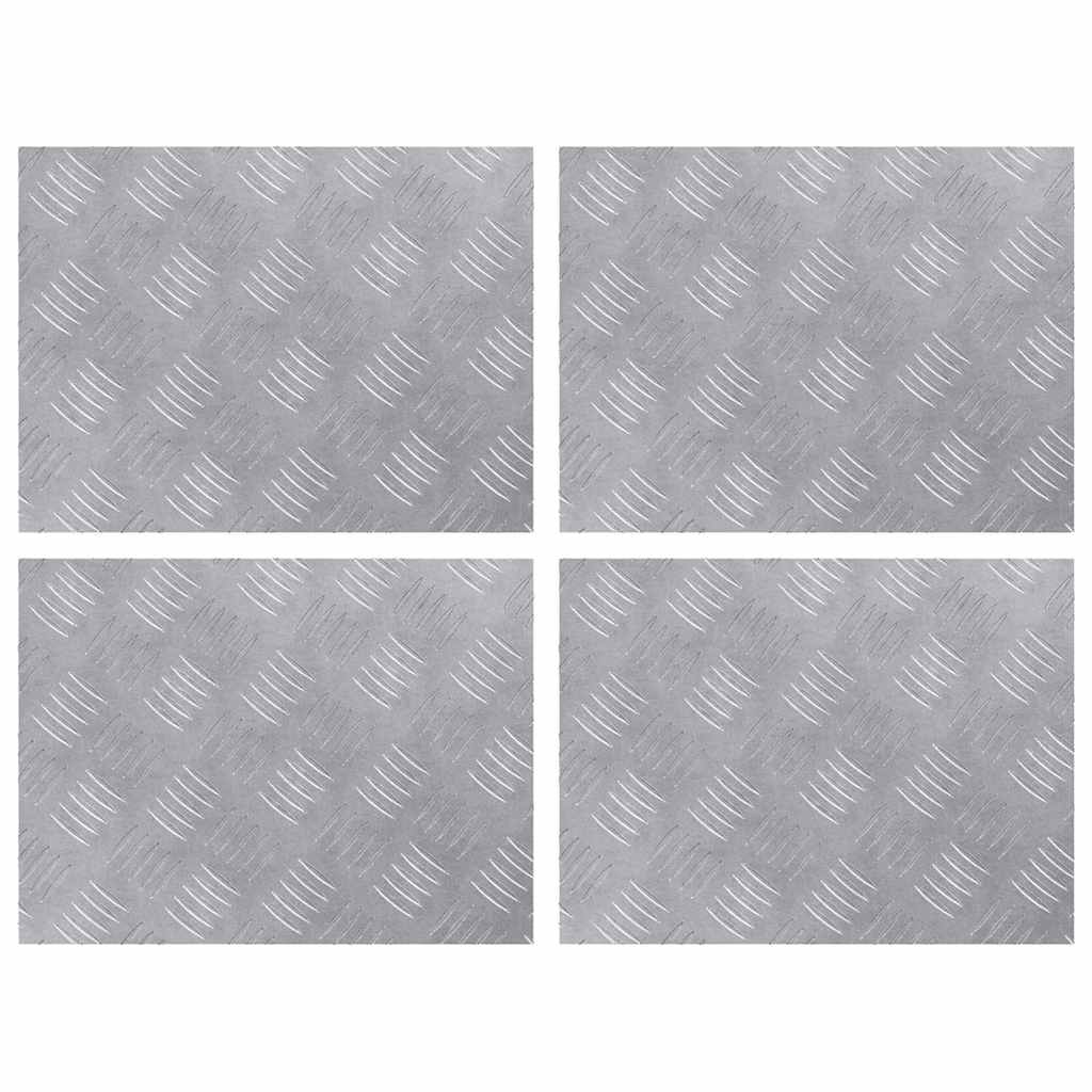 Plăci cu tablouri 4 pcs Argintiu 40 x 30 cm Aluminiu GartenMobel Dekor
