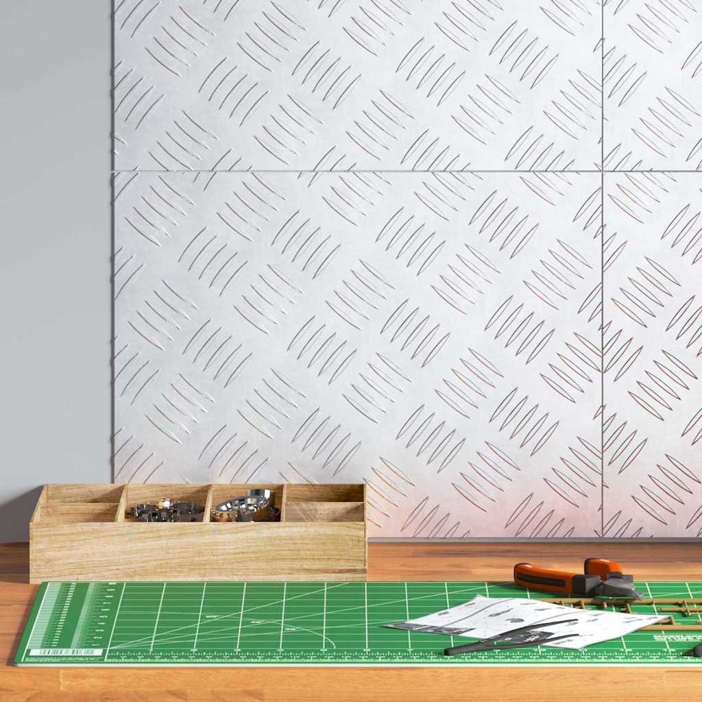 Plăci cu tablouri 4 pcs Argintiu 40 x 30 cm Aluminiu GartenMobel Dekor