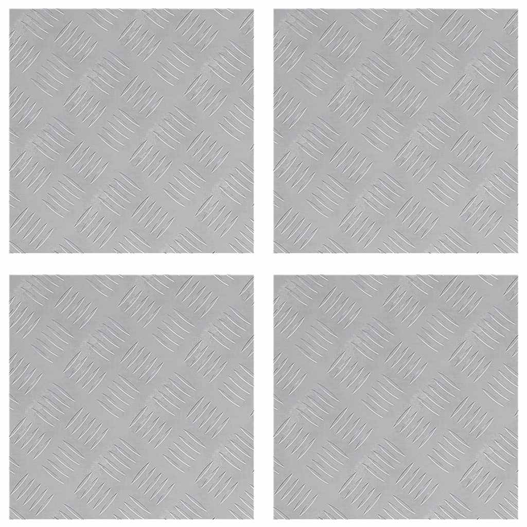 Plăci cu tablouri 4 pcs Argintiu 40 x 40 cm Aluminiu GartenMobel Dekor